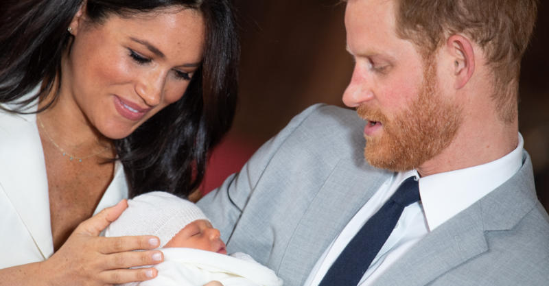 The Duke & Duchess Of Sussex Pose With Their Newborn Son